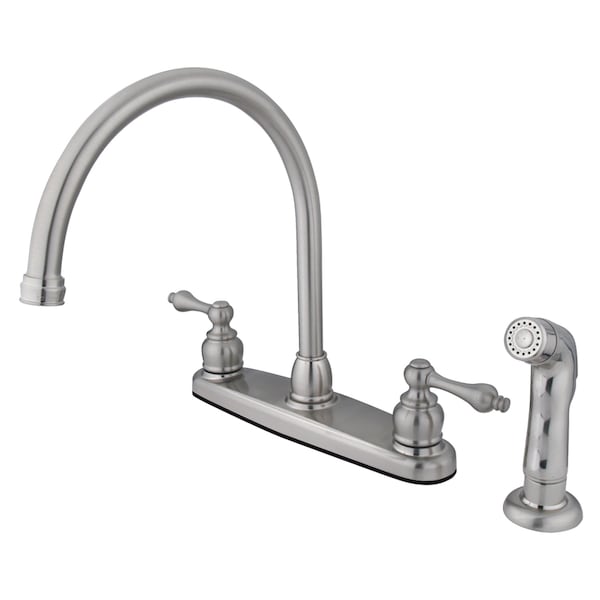 Vintage 8" Centerset Kitchen Faucet, Brushed Nickel